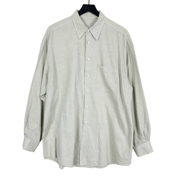 Ermenegildo Zegna Other - Ermenegildo Zegna Soft Large 43 17 Cotton Dress Shirt Gray Sage Green